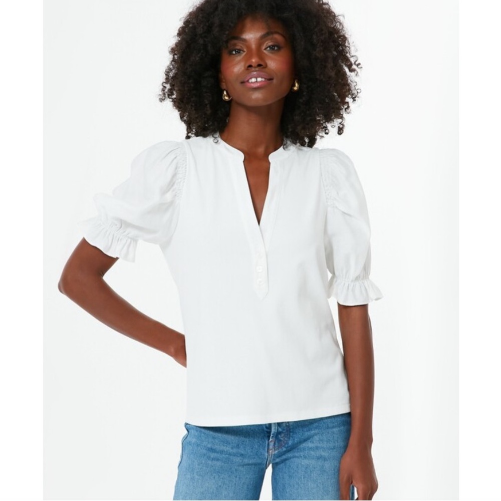 Tuckernuck White Puff Sleeve Short Sleeve Tee
